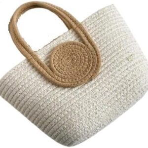 AOU Boho Jute Tote Bag for Women |Beach Bag with Handles | Summer Bucket Bag for Vacation, Cruise, Travel, Pool, Daily Use